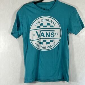 Vans The Original Off the Wall Turquoise T-Shirt Cotton Size S